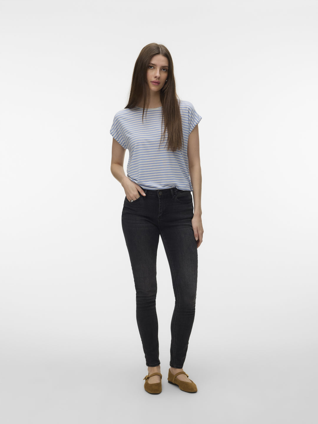 VMAVA SS TOP STRIPE JRS NOOS, Brunnera Blue/PRISTINE 249737005 Bild 3
