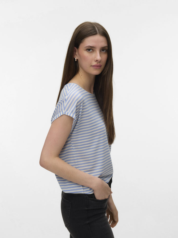 VMAVA SS TOP STRIPE JRS NOOS, Brunnera Blue/PRISTINE 249737005 Bild 4