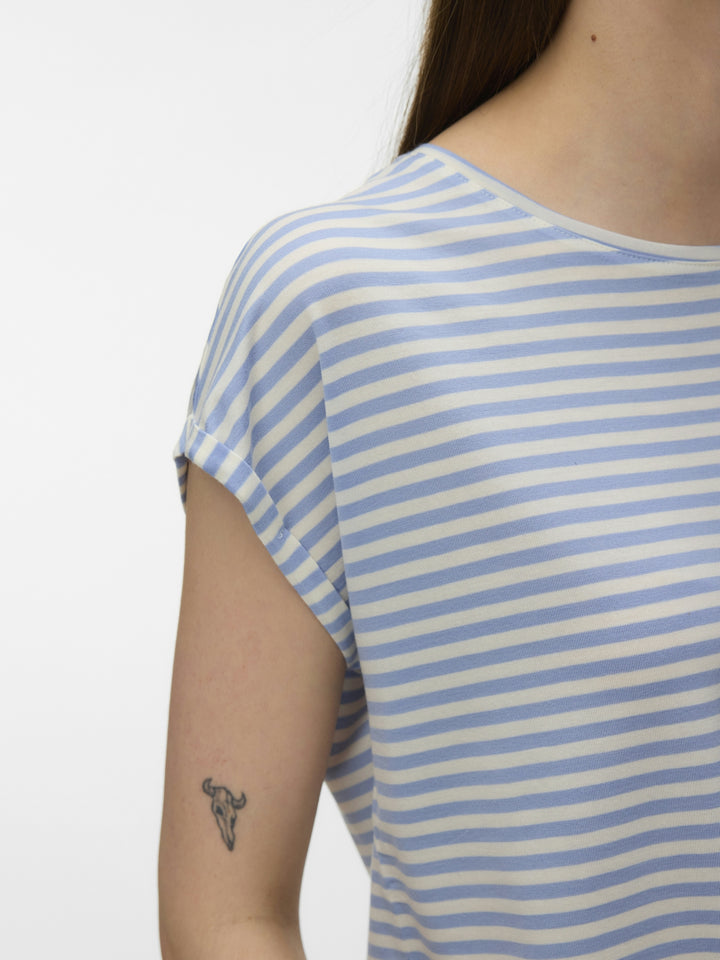VMAVA SS TOP STRIPE JRS NOOS, Brunnera Blue/PRISTINE 249737005 Bild 5