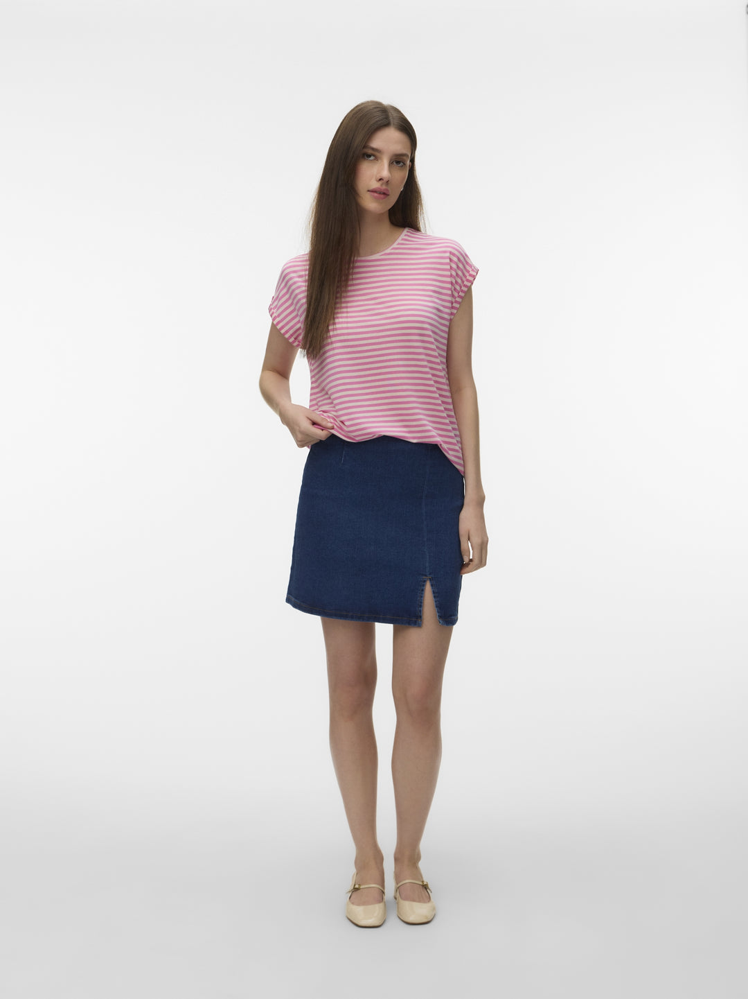 VMAVA SS TOP STRIPE JRS NOOS, Pink Cosmos/PRISTINE 294297005 Bild 3