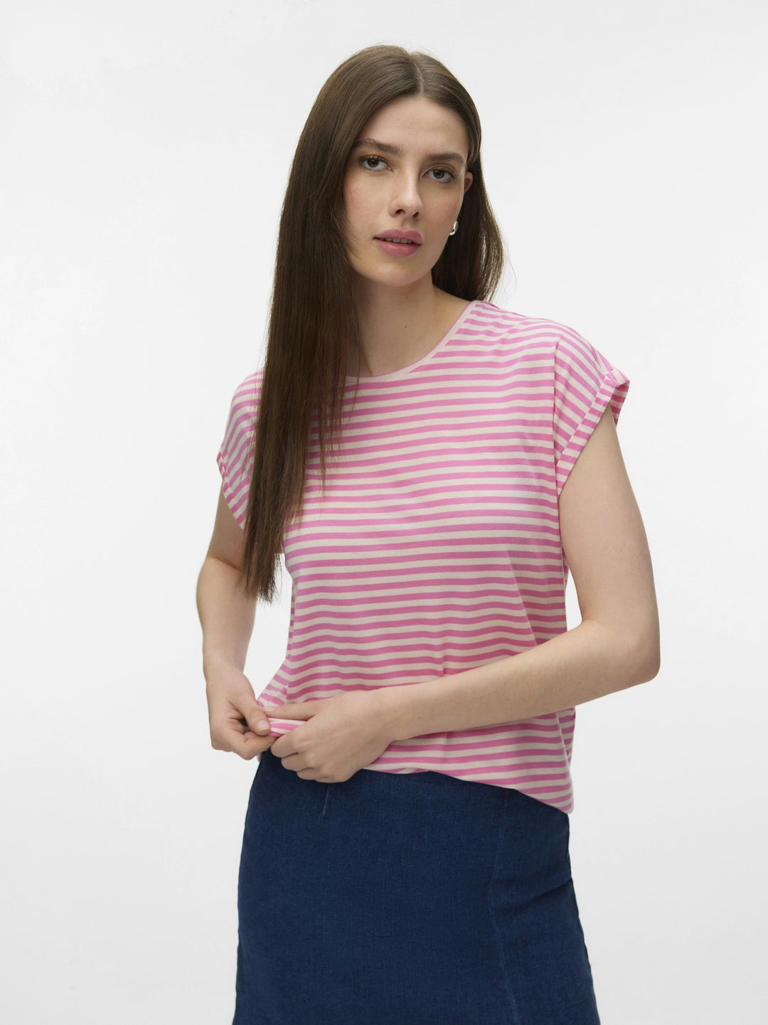 VMAVA SS TOP STRIPE JRS NOOS, Pink Cosmos/PRISTINE 294297005 Bild 4