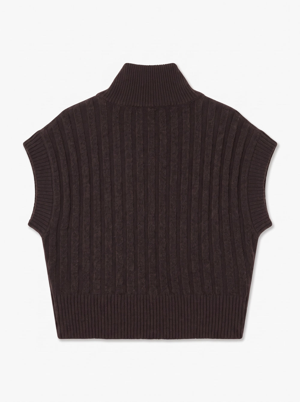 VMBANG RIB SL HIGHNECK ZIPPER VEST, Chocolate Torte/MELANGE 297957001 Bild 2