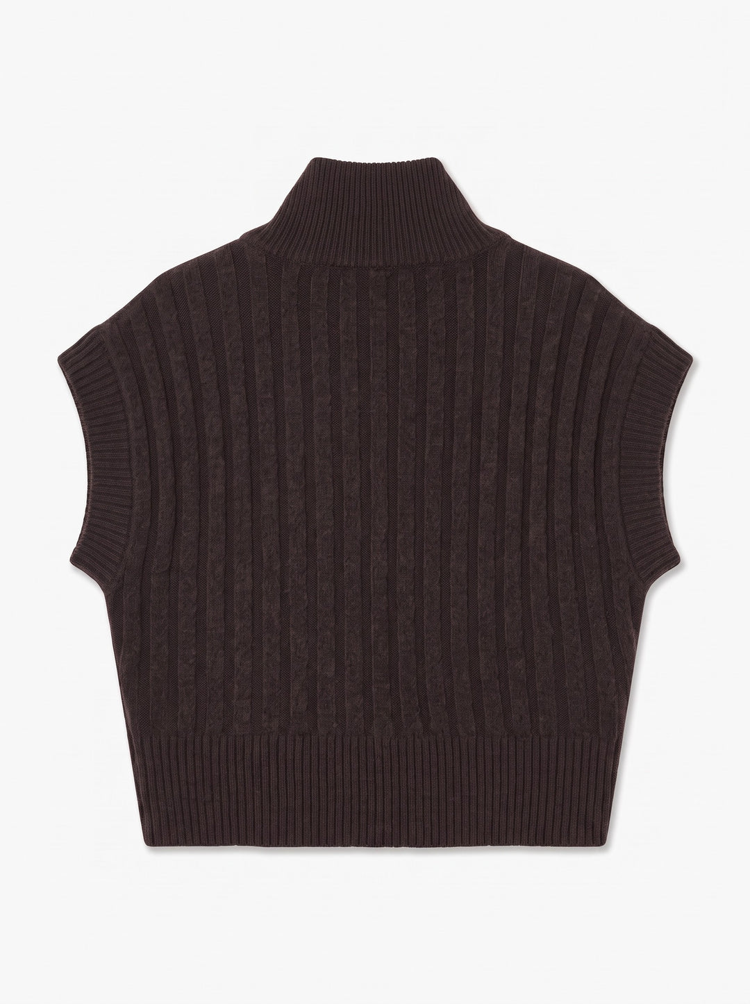 VMBANG RIB SL HIGHNECK ZIPPER VEST, Chocolate Torte/MELANGE 297957001 Bild 2