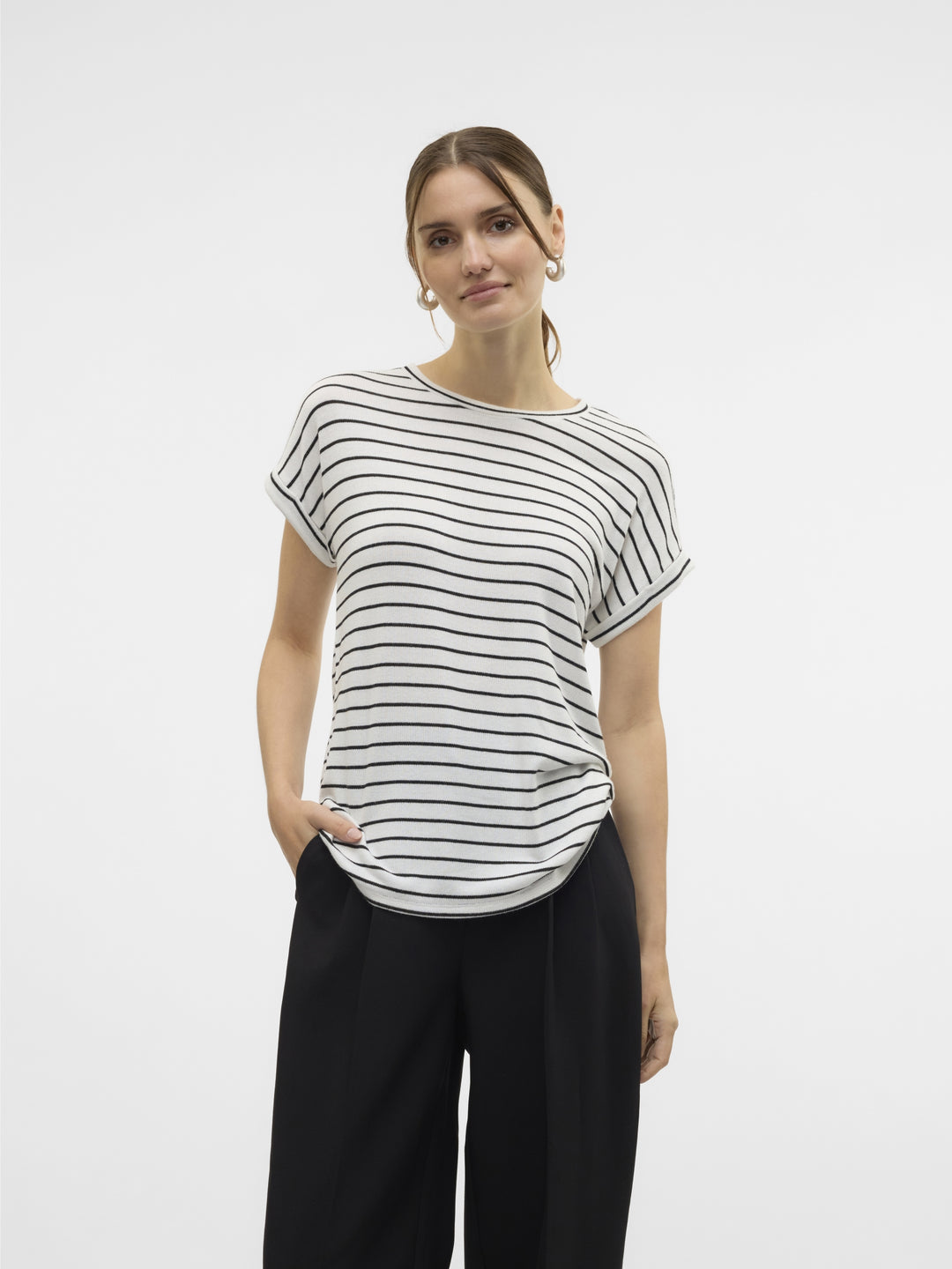 VMBRIANNA SS O-NECK PULLOVER BOO  R, Snow White/W. BLACK 175598005 Bild 2