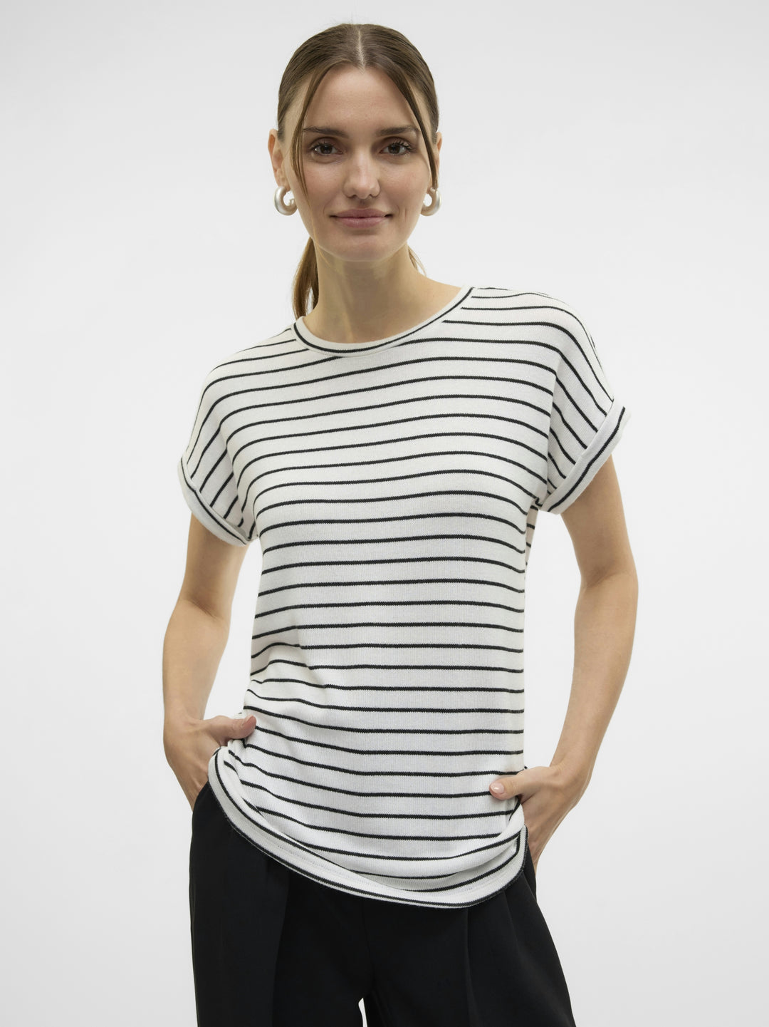 VMBRIANNA SS O-NECK PULLOVER BOO  R, Snow White/W. BLACK 175598005 Bild 2