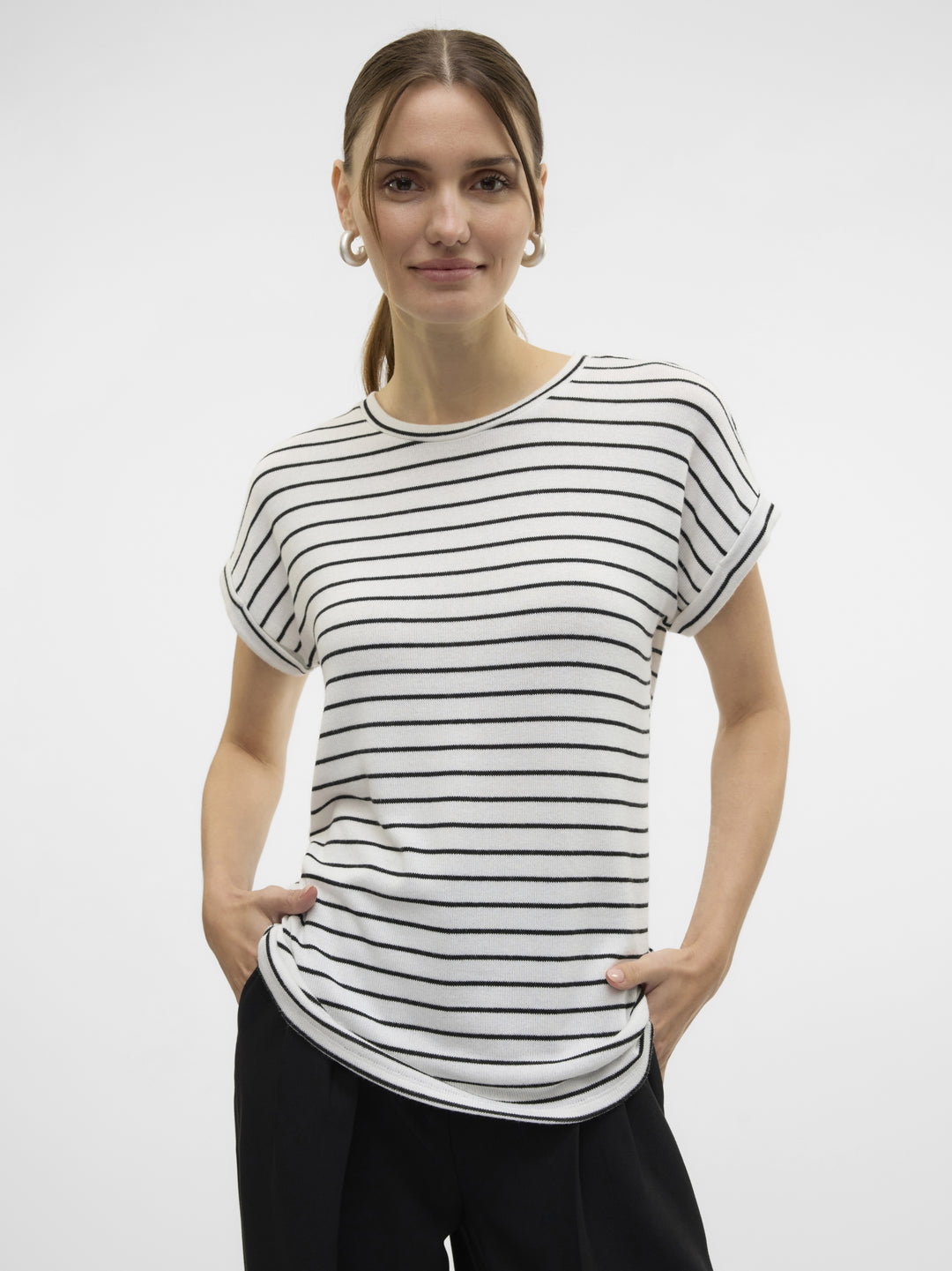 VMBRIANNA SS O-NECK PULLOVER BOO  R, Snow White/W. BLACK 175598005 Bild 3