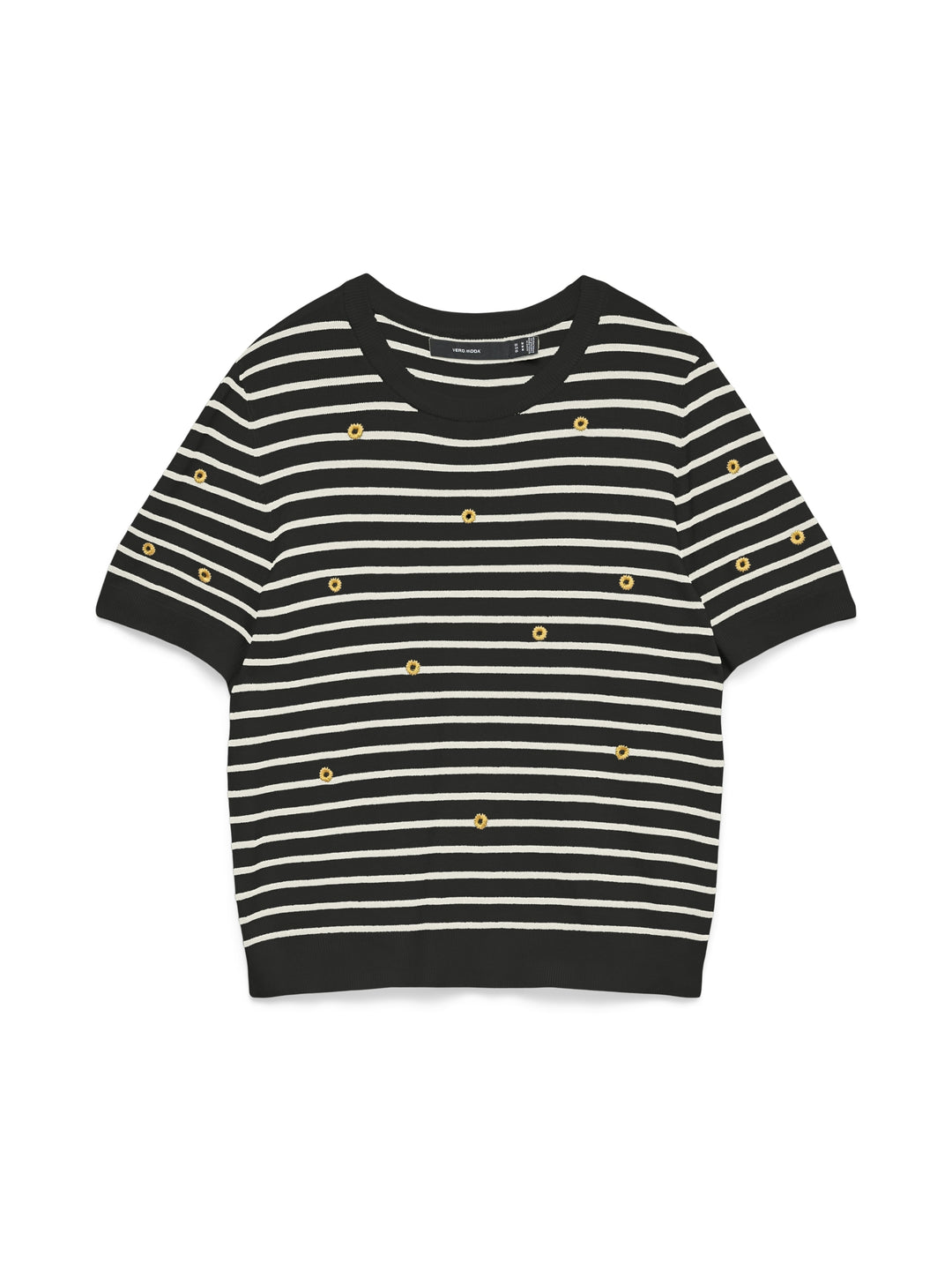VMCARMELIA SUNFLOWER SS PULLOVER, Black/W. BIRCH STRIPES + EMB. 177868004 Bild 1