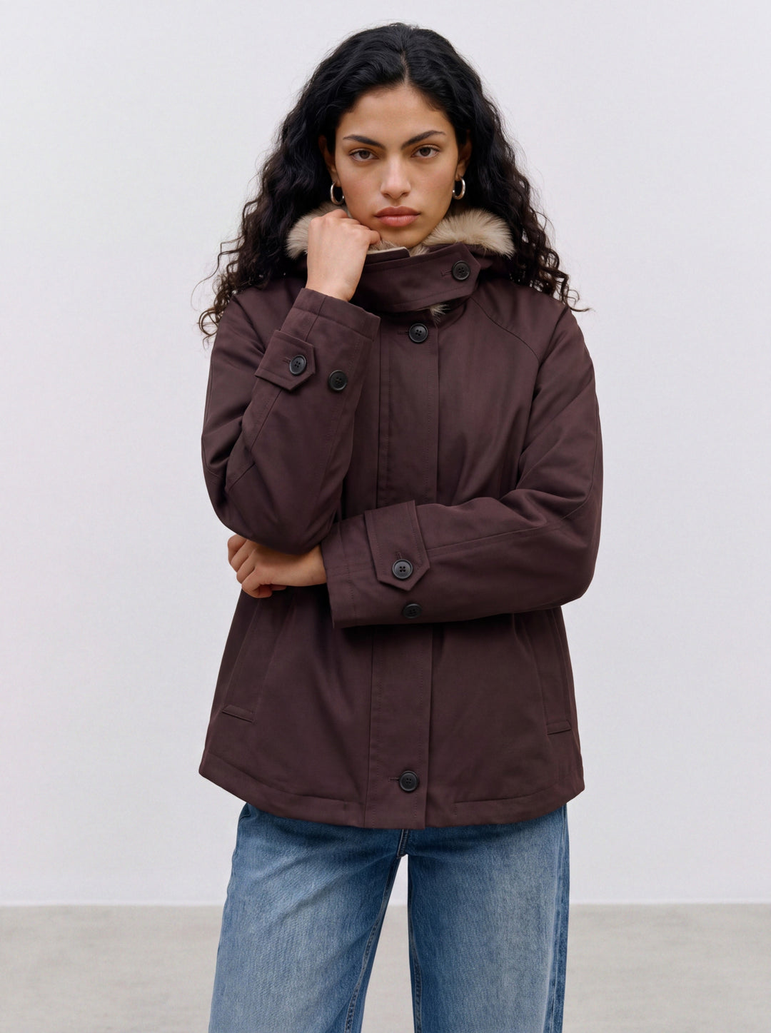 VMCHELSEACELINE JACKET, Chocolate Torte/SILVER MINK COLLAR 297957002 Bild 4