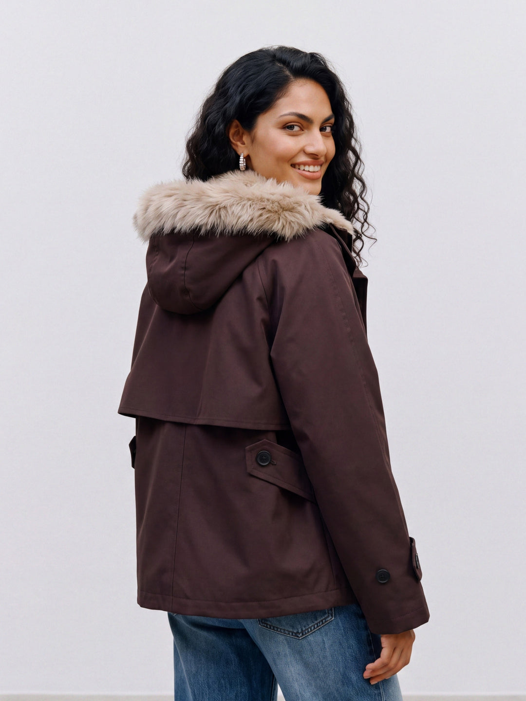 VMCHELSEACELINE JACKET, Chocolate Torte/SILVER MINK COLLAR 297957002 Bild 5