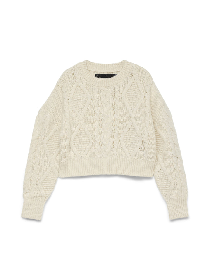 VMCHER LS O-NECK PULLOVER, Birch/MELANGE 222913001 Bild 1