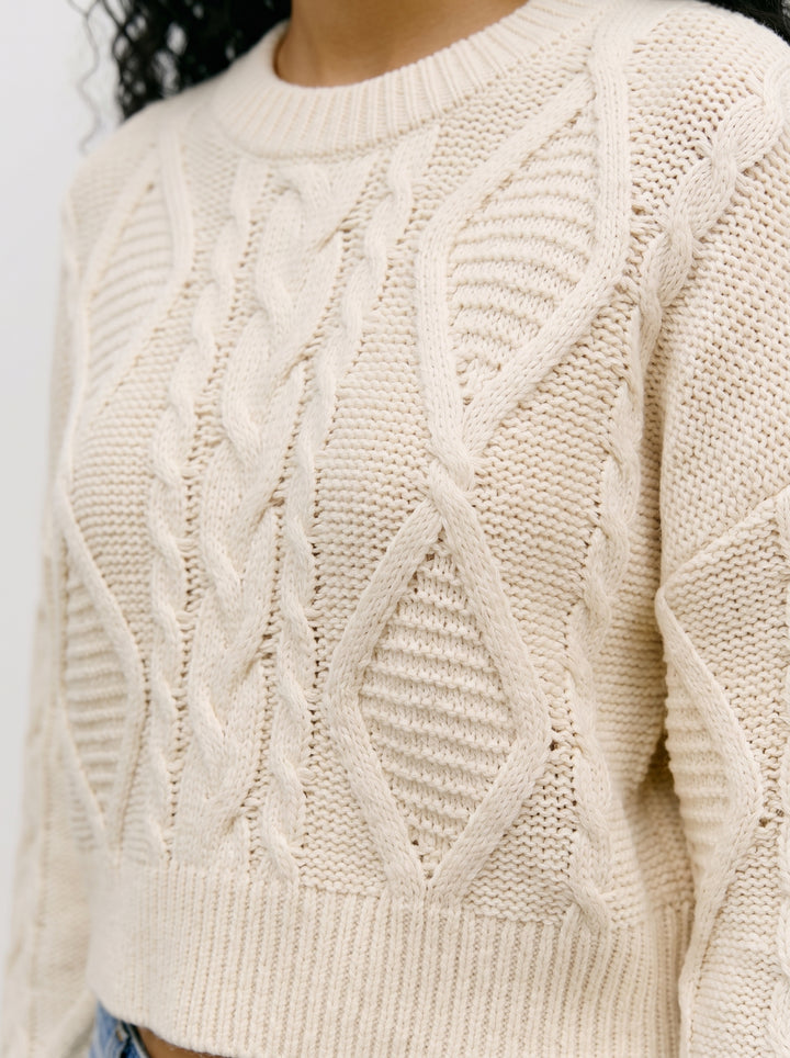 VMCHER LS O-NECK PULLOVER, Birch/MELANGE 222913001 Bild 4