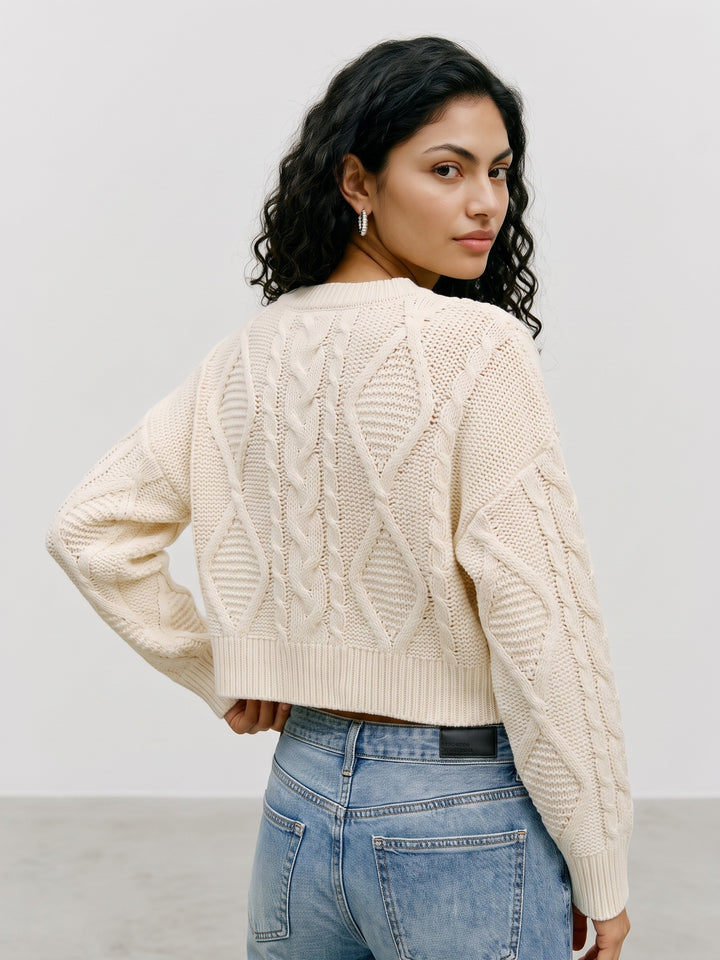 VMCHER LS O-NECK PULLOVER, Birch/MELANGE 222913001 Bild 5