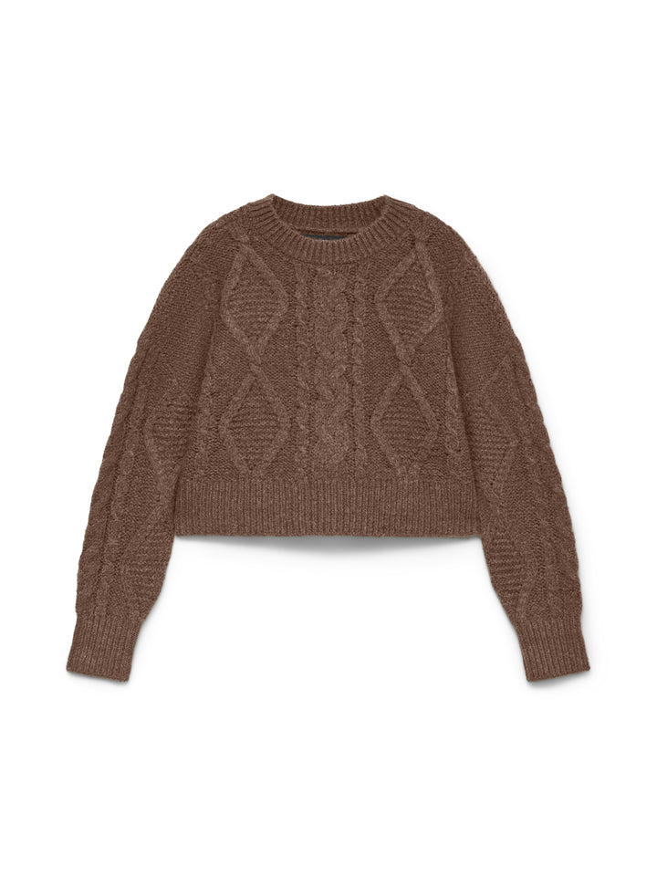 VMCHER LS O-NECK PULLOVER, Cocoa Brown/MELANGE 288475001 Bild 1