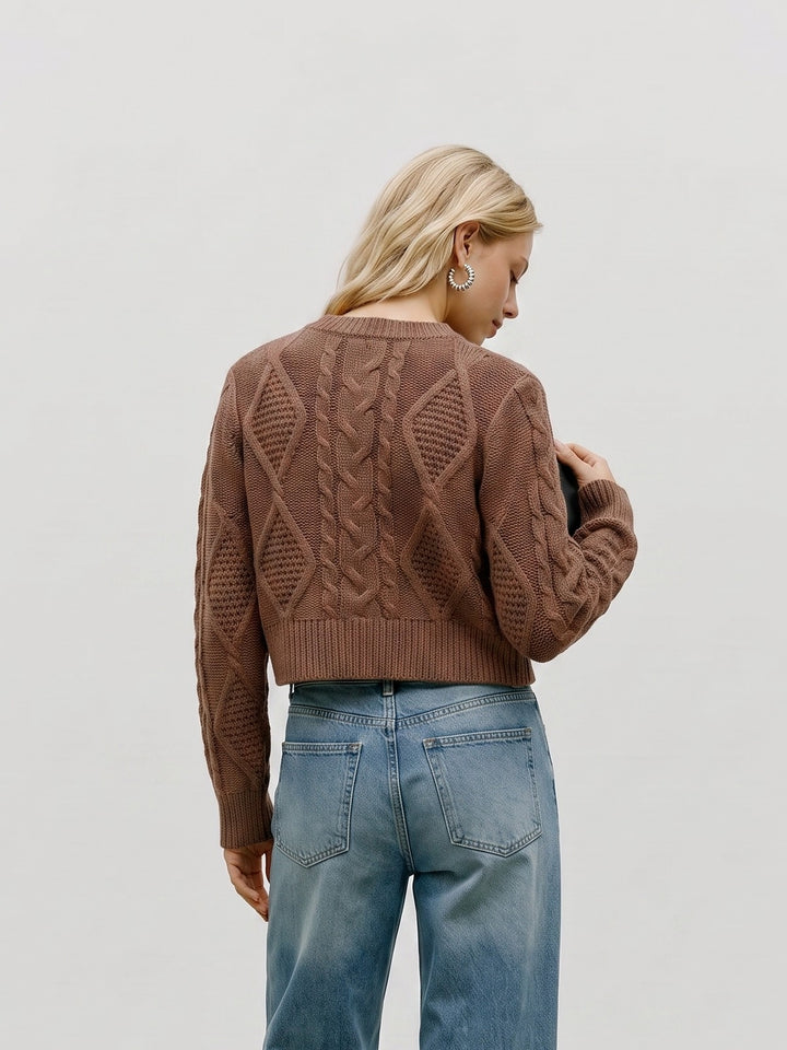 VMCHER LS O-NECK PULLOVER, Cocoa Brown/MELANGE 288475001 Bild 4