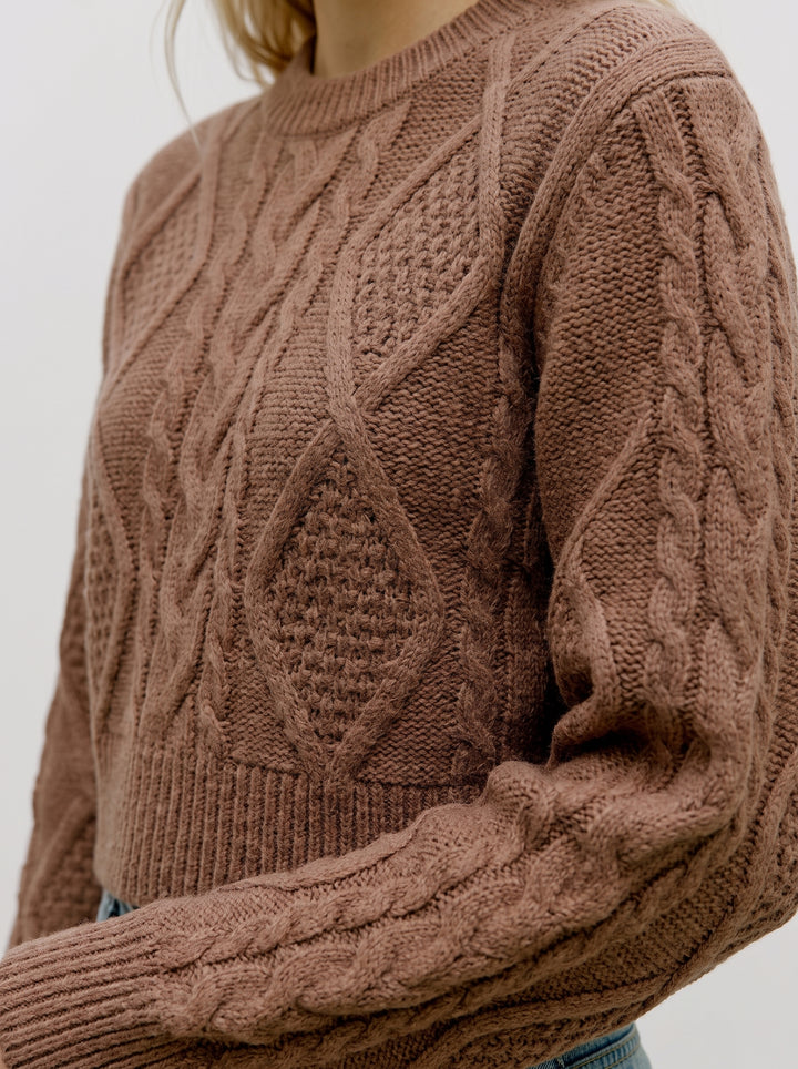 VMCHER LS O-NECK PULLOVER, Cocoa Brown/MELANGE 288475001 Bild 5