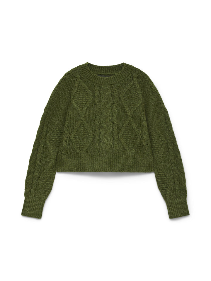VMCHER LS O-NECK PULLOVER, Sphagnum/MELANGE 306803001 Bild 1