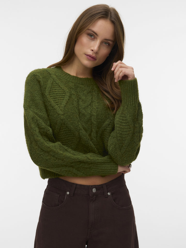 VMCHER LS O-NECK PULLOVER, Sphagnum/MELANGE 306803001 Bild 4