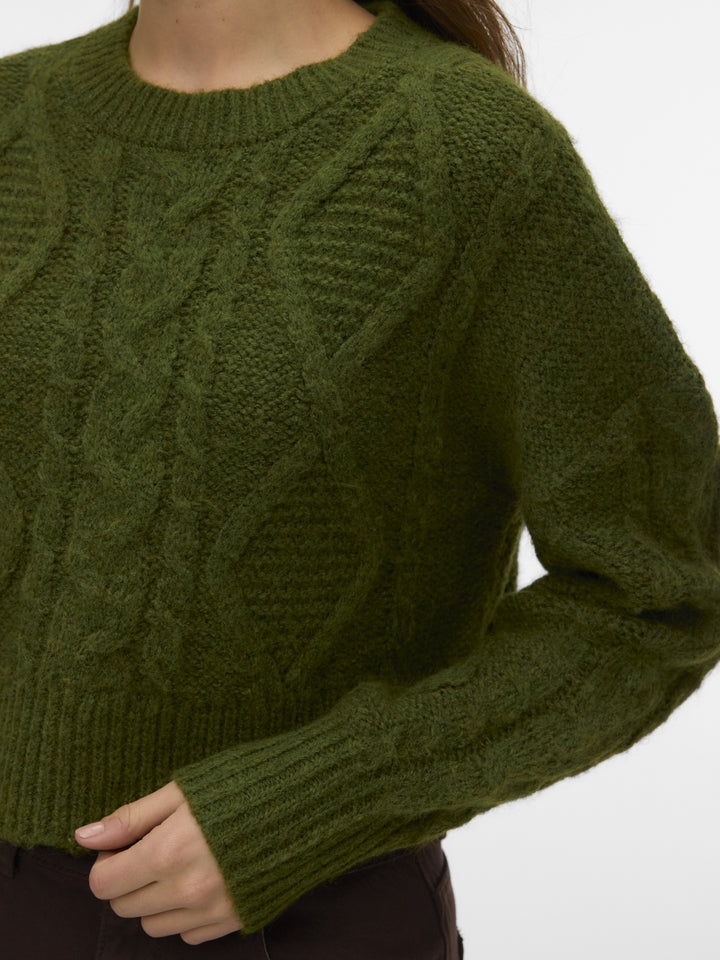 VMCHER LS O-NECK PULLOVER, Sphagnum/MELANGE 306803001 Bild 5