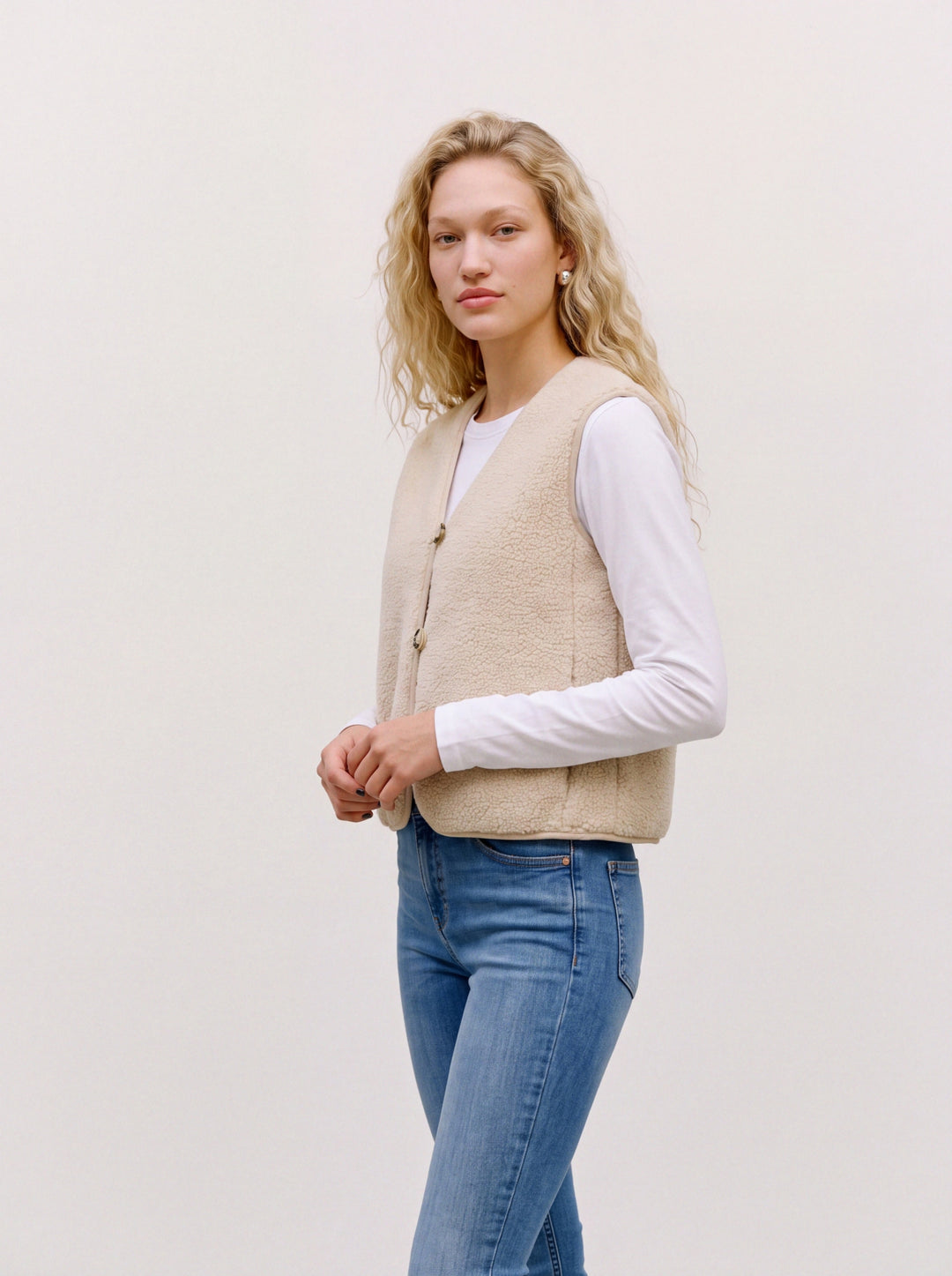 VMCLEOSOFIA SHORT WAISTCOAT BOO, Oatmeal 175626 Bild 3