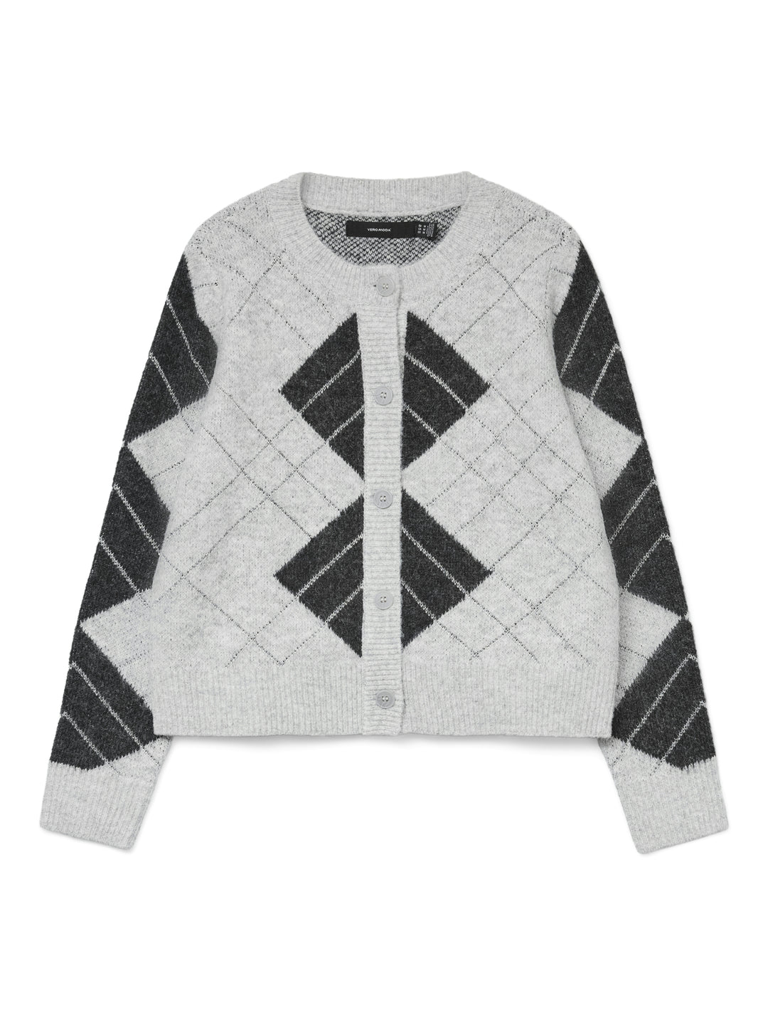 VMDAE LS O-NECK CARDIGAN, Light Grey Melange/W. DGM + SILVER 178994001 Bild 1