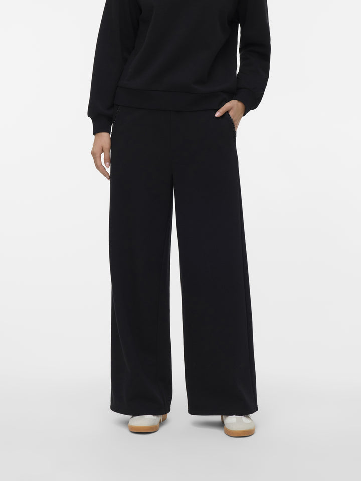 VMDAISY PEARL SWEAT HW WIDE PANT JR, Black/W. PEARLS ON POCKET 177868002 Bild 4