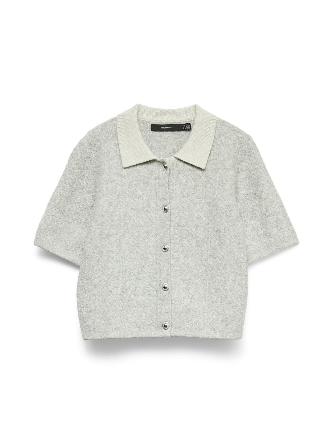 VMDIANA 2/4 POLONECK CARDIGAN, Light Grey Melange 178994 Bild 1