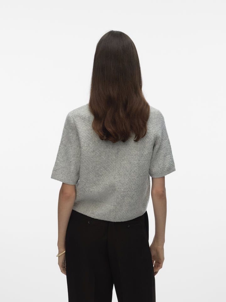 VMDIANA 2/4 POLONECK CARDIGAN, Light Grey Melange 178994 Bild 4