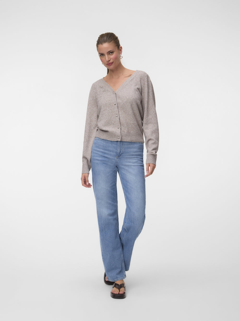 VMDOFFY LS V-NECK CARDIGAN NOOS, Moon Rock/MELANGE 175680001 Bild 2