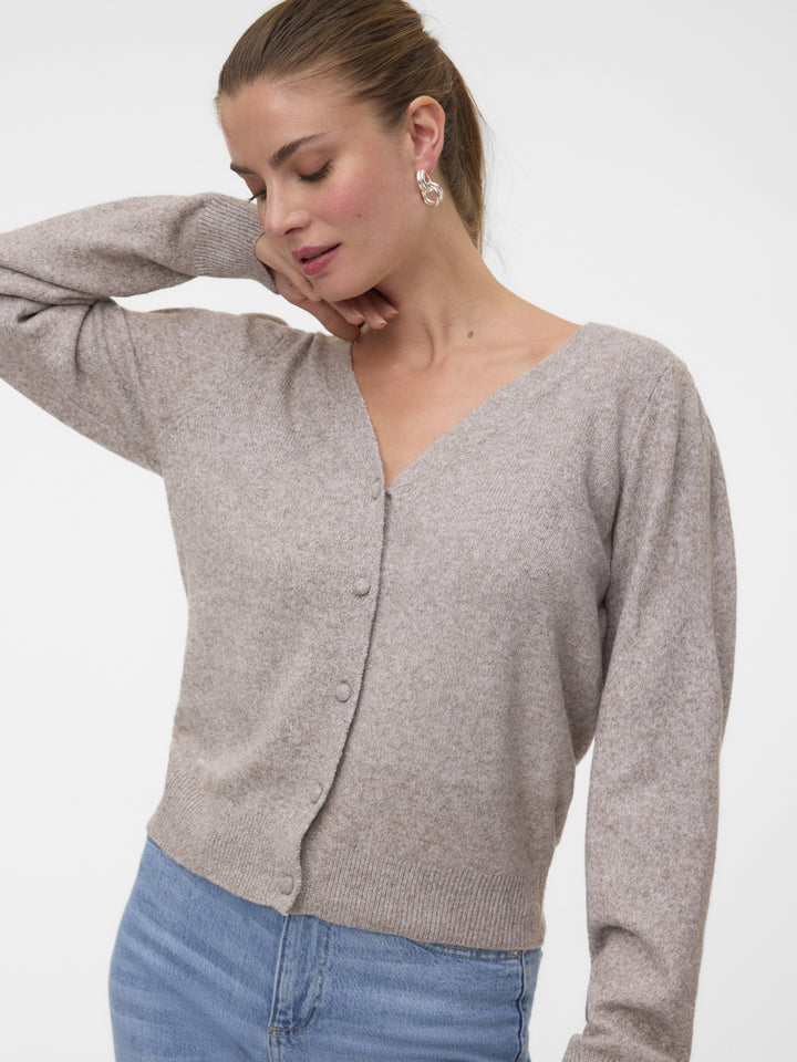 VMDOFFY LS V-NECK CARDIGAN NOOS, Moon Rock/MELANGE 175680001 Bild 4