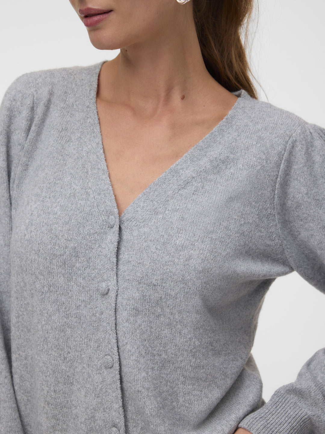 VMDOFFY LS V-NECK CARDIGAN NOOS, Light Grey Melange 178994 Bild 5