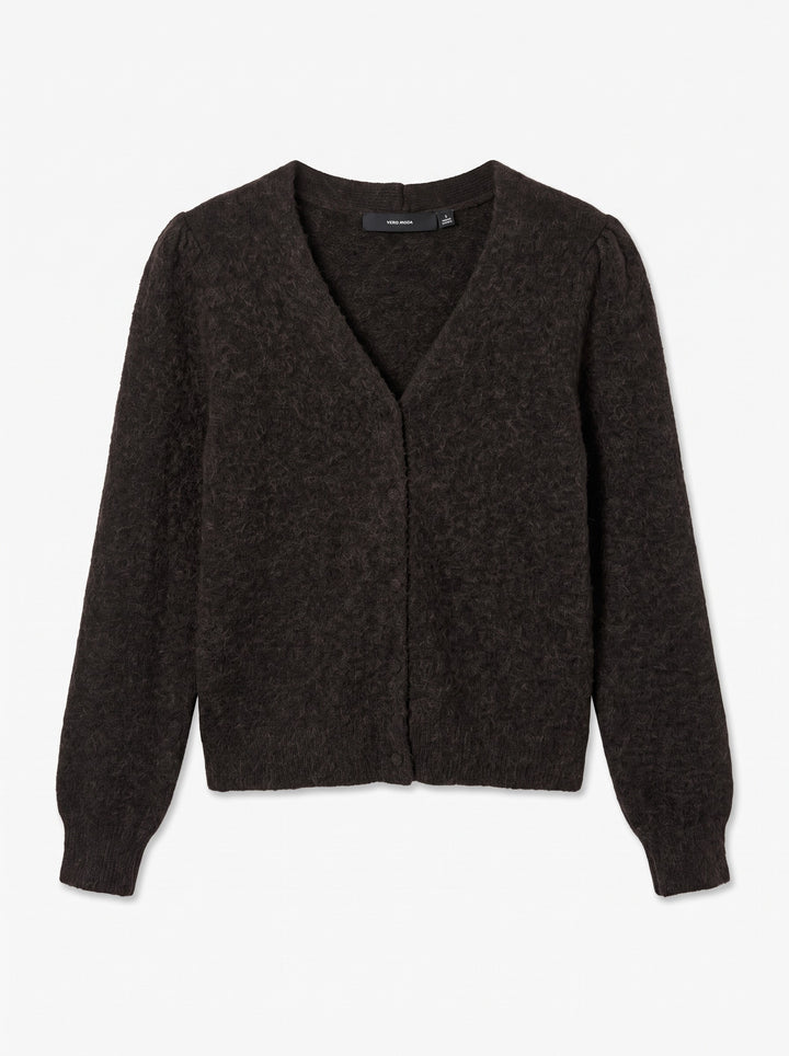 VMDOFFY LS V-NECK CARDIGAN NOOS, Chocolate Torte/BLACK MELANGE 297957002 Bild 1