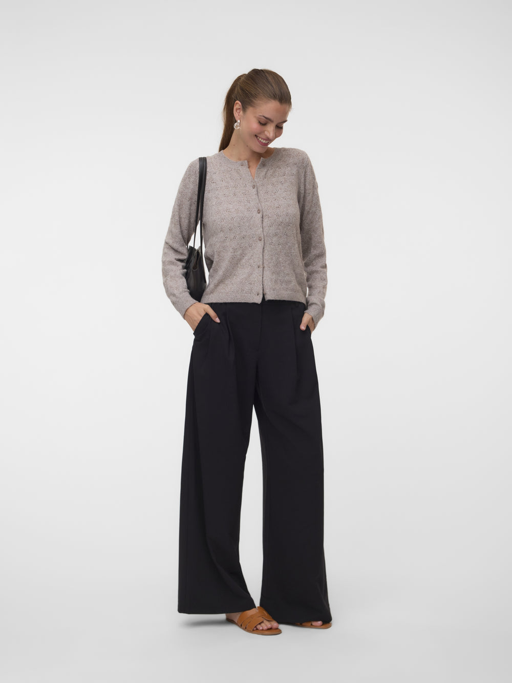 VMDOFFY STITCH LS O-NECK CARDIGAN N, Moon Rock/MELANGE 175680001 Bild 2