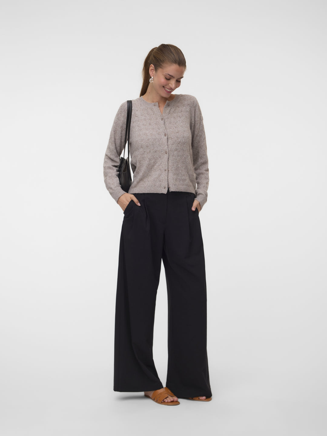 VMDOFFY STITCH LS O-NECK CARDIGAN N, Moon Rock/MELANGE 175680001 Bild 2