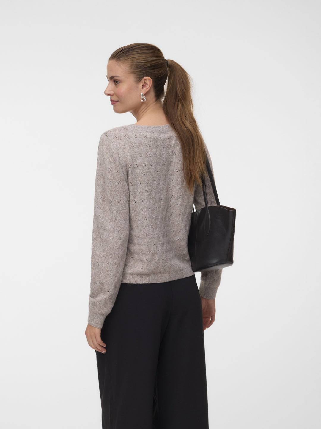 VMDOFFY STITCH LS O-NECK CARDIGAN N, Moon Rock/MELANGE 175680001 Bild 3