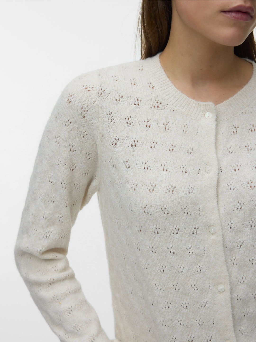 VMDOFFY STITCH LS O-NECK CARDIGAN N, Birch/MELANGE 222913001 Bild 4