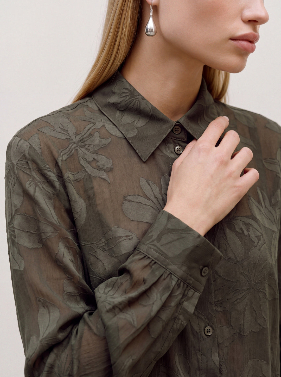 VMEMBLA JACQUARD LS SHIRT WVN, Forest Night/Jacquard 186323002 Bild 5