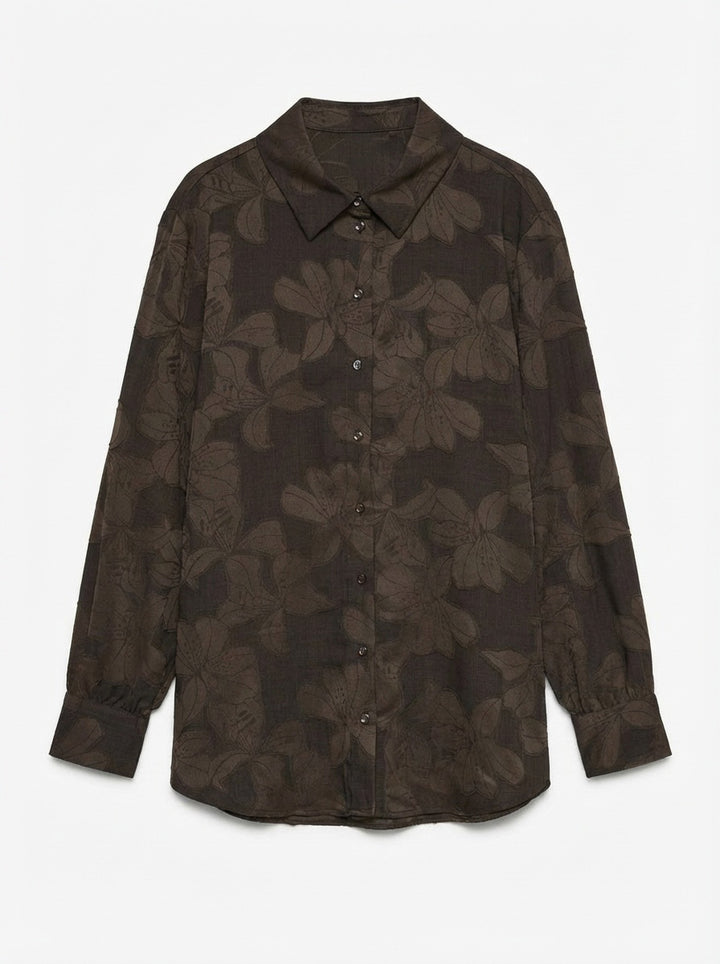 VMEMBLA JACQUARD LS SHIRT WVN, Chocolate Torte/Jacquard 297957002 Bild 1