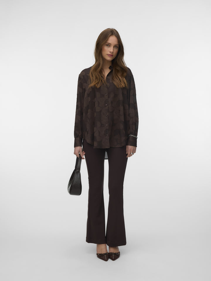 VMEMBLA JACQUARD LS SHIRT WVN, Chocolate Torte/Jacquard 297957002 Bild 2