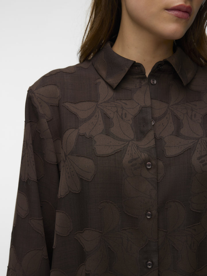VMEMBLA JACQUARD LS SHIRT WVN, Chocolate Torte/Jacquard 297957002 Bild 5