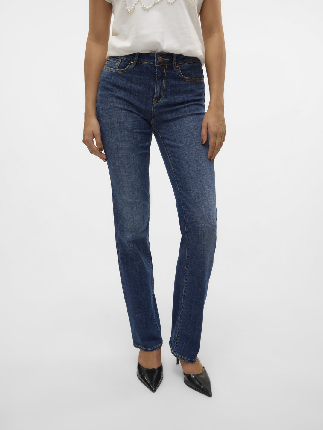 VMFLASH MR STRAIGHT JEANS LI3300 GA, Dark Blue Denim 178006 Bild 4