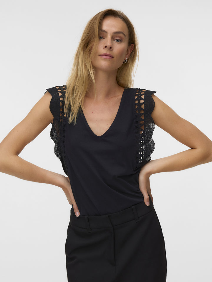 VMGABBY SL V-NECK TOP JRS GA, Black 177868 Bild 5