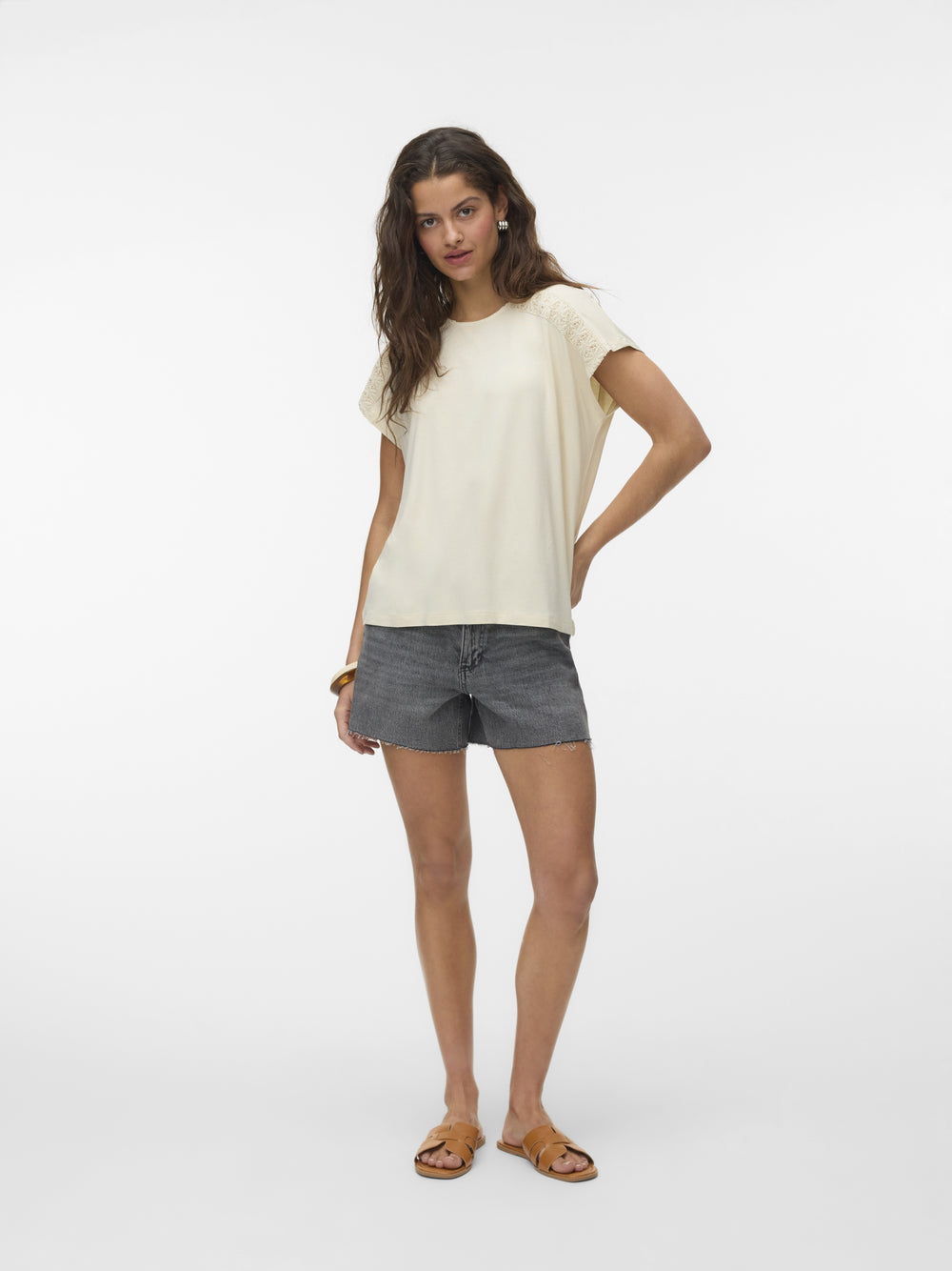 VMGINA SS O-NECK TOP JRS GA, Birch 222913 Bild 2