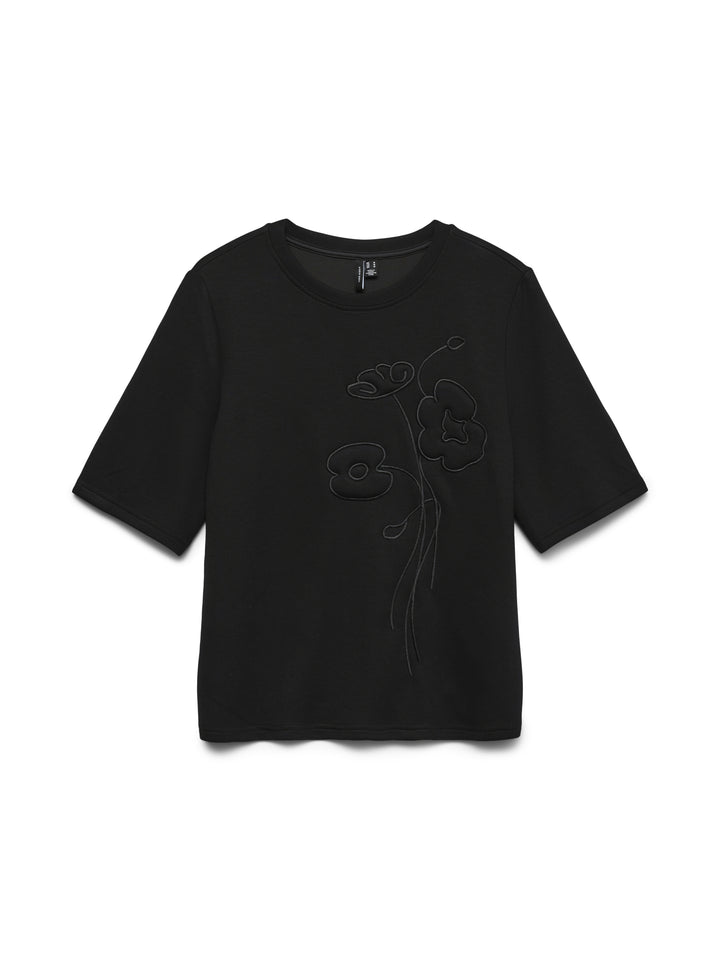 VMHALI SS EMBROIDERY TOP JRS, Black 177868 Bild 1