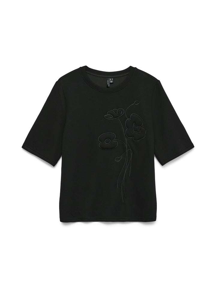 VMHALI SS EMBROIDERY TOP JRS, Black 177868 Bild 1