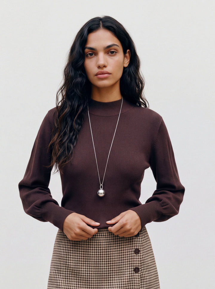 VMHOLLYKARIS LS FUNNELNECK PULLOVER, Chocolate Torte 297957 Bild 3