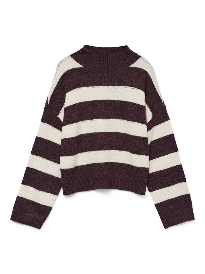 VMINEZ LS HIGHNECK SHORT PULLOVER B, Winetasting/W. BIRCH 186320001 Bild 1
