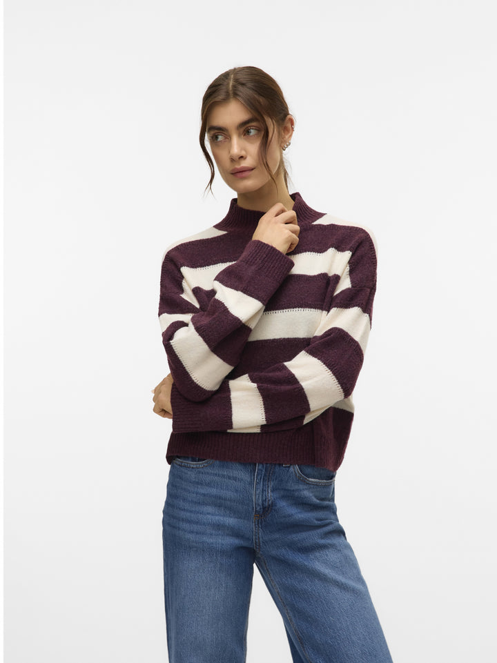 VMINEZ LS HIGHNECK SHORT PULLOVER B, Winetasting/W. BIRCH 186320001 Bild 2