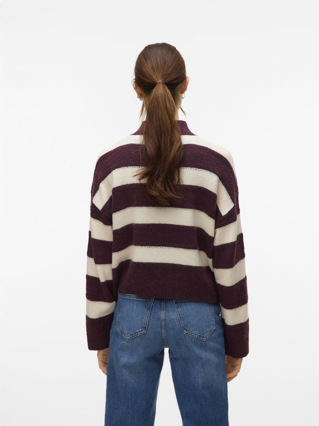 VMINEZ LS HIGHNECK SHORT PULLOVER B, Winetasting/W. BIRCH 186320001 Bild 3