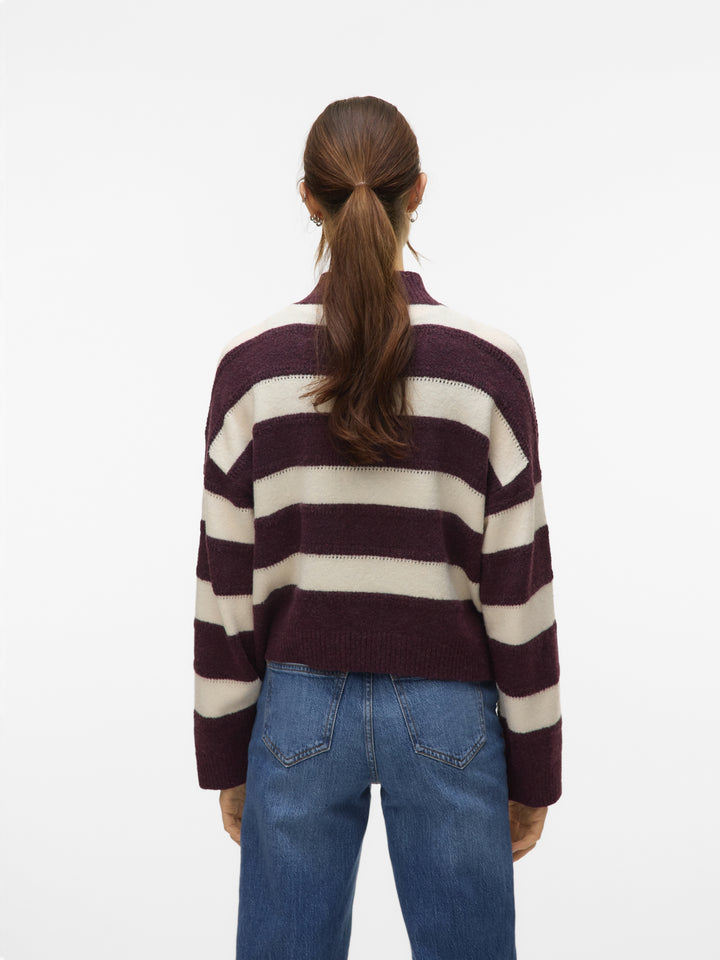 VMINEZ LS HIGHNECK SHORT PULLOVER B, Winetasting/W. BIRCH 186320001 Bild 3
