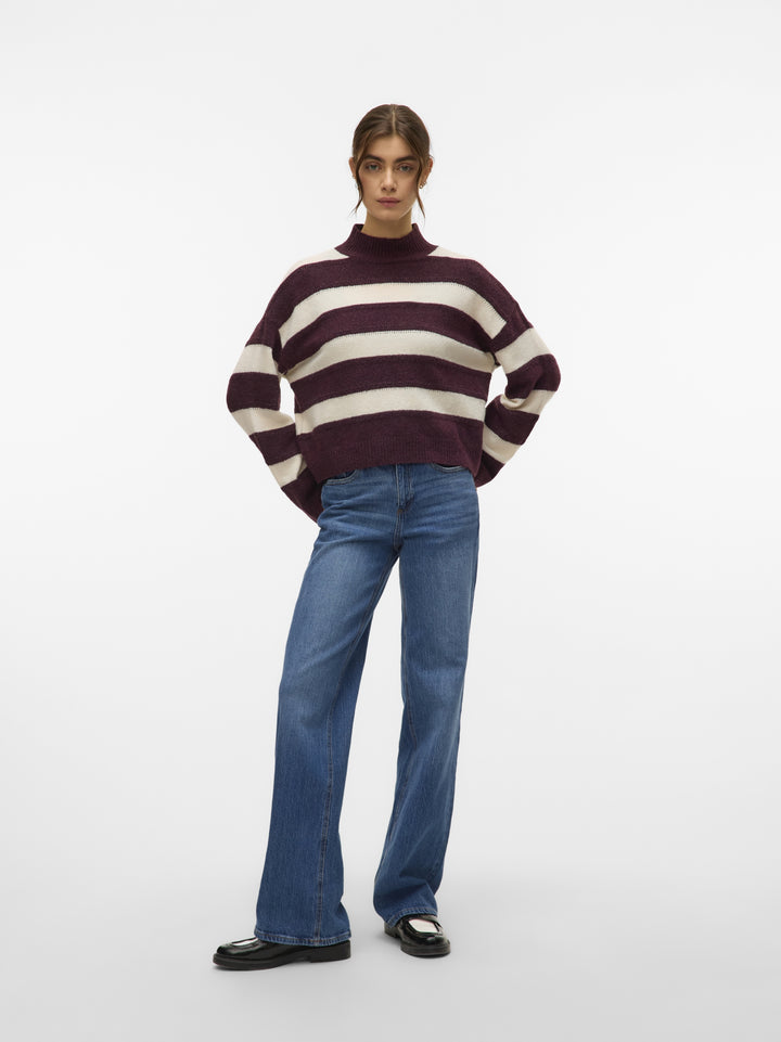 VMINEZ LS HIGHNECK SHORT PULLOVER B, Winetasting/W. BIRCH 186320001 Bild 4